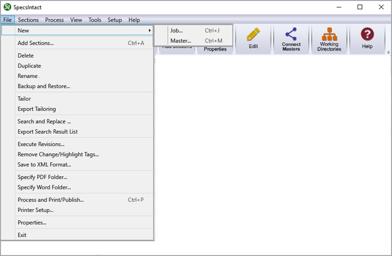 Illustration SI Explorer's File Menu - New